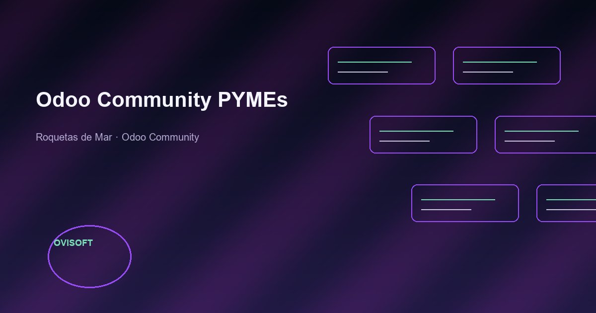 Dashboard Odoo Community en pantalla de oficina